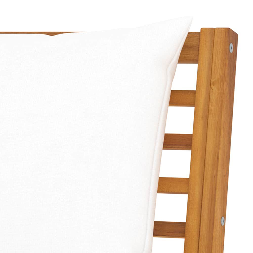 vidaXL Garden Bench 114.5 cm with Cream Cushion Solid Acacia Wood