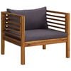 vidaXL 6 Piece Garden Lounge Set with Cushion Solid Acacia Wood