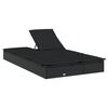 vidaXL 2-Person Sunbed with Cushions Black Poly Rattan