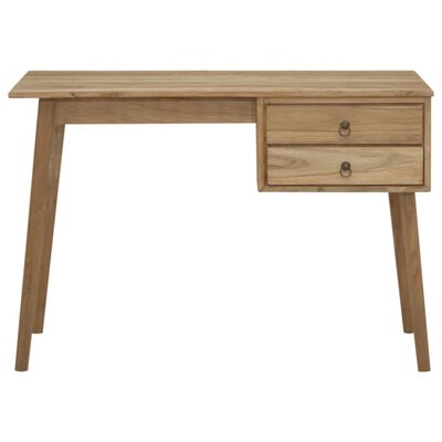 vidaXL Desk with 2 Drawers 110x52x75 cm Solid Wood Teak