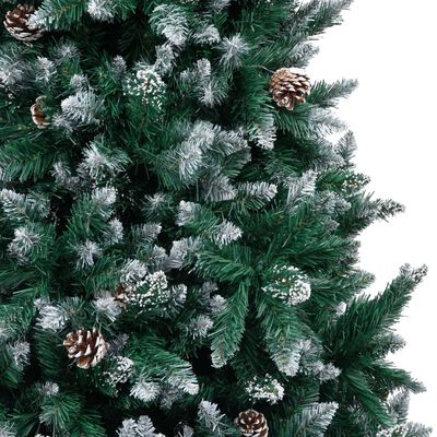 vidaXL Artificial Christmas Tree with Pine Cones and White Snow 240 cm