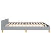 vidaXL Bed Frame without Mattress Light Grey King Fabric