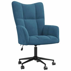vidaXL Relaxing Chair Blue Velvet