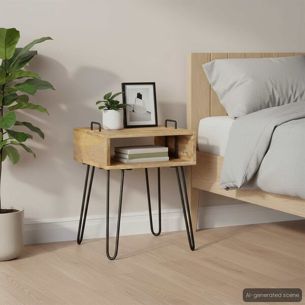 vidaXL Bedside Table Solid Mango Wood 40x34x47 cm