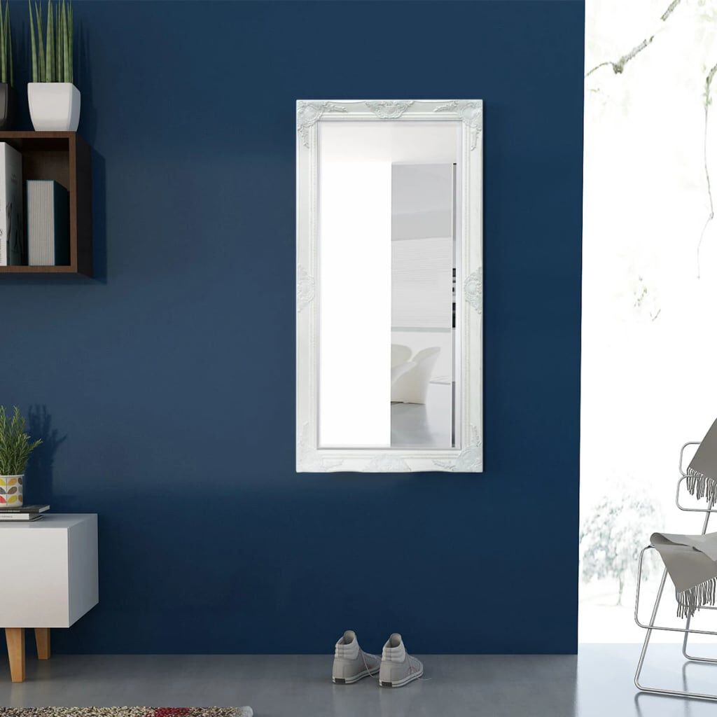 vidaXL Wall Mirror Baroque Style 120x60 cm White