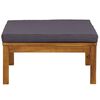 vidaXL Footrest with Dark Grey Cushion Solid Acacia Wood