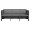 vidaXL 4 Piece Garden Lounge Set with Cushions Poly Rattan Grey