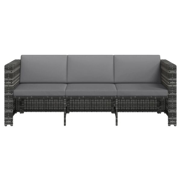vidaXL 4 Piece Garden Lounge Set with Cushions Poly Rattan Grey