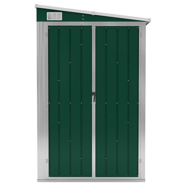 vidaXL Wall-mounted Garden Shed Green 118x288x178 cm Galvanised Steel
