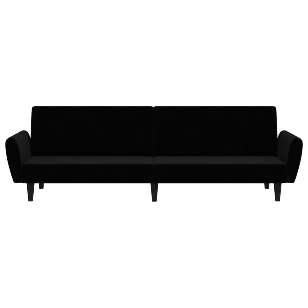 vidaXL 2-Seater Sofa Bed Black Velvet