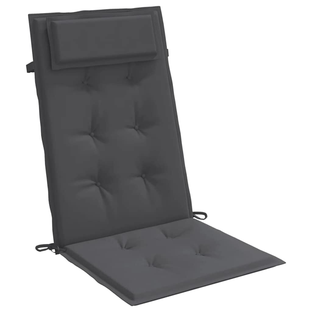 vidaXL Highback Chair Cushions 2 pcs Anthracite Oxford Fabric