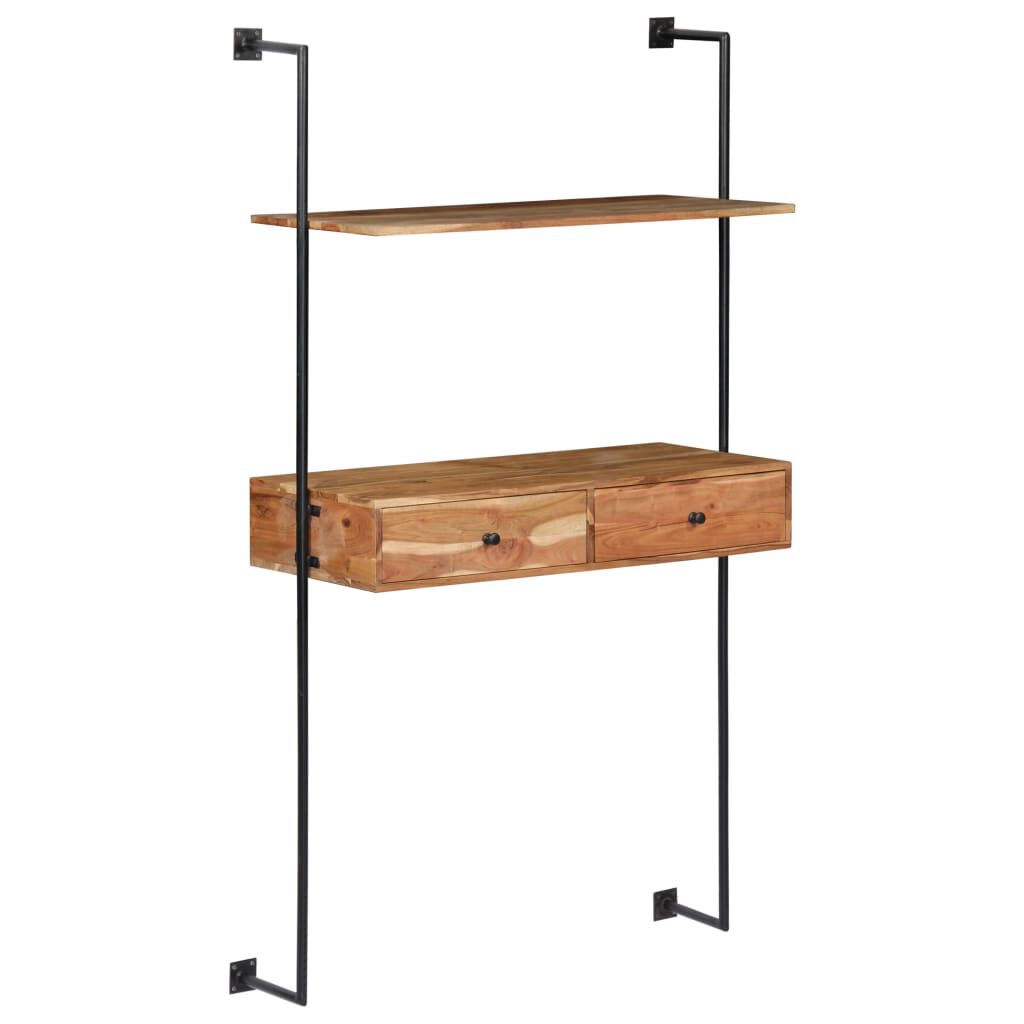 vidaXL Wall Desk 90x40x170 cm Solid Acacia Wood