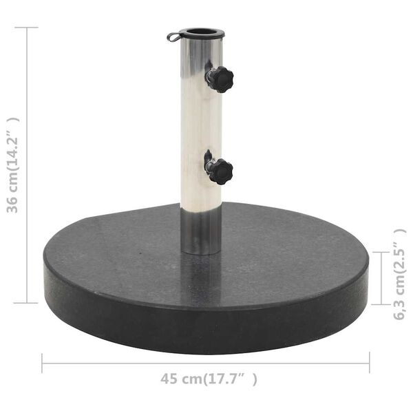 vidaXL Parasol Base Granite 28.5 kg Round Black