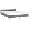 vidaXL Bed Frame without Mattress Dark Grey Queen Fabric