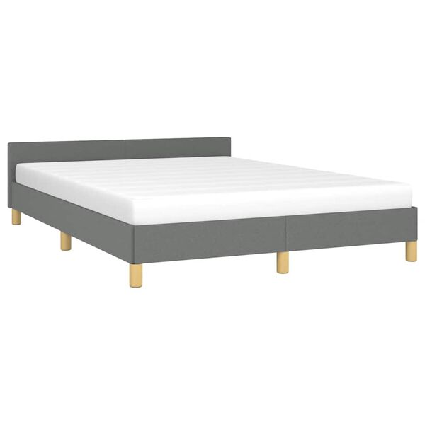 vidaXL Bed Frame without Mattress Dark Grey Queen Fabric
