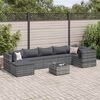 vidaXL 8 Piece Garden Lounge Set with Cushions Grey Poly Rattan