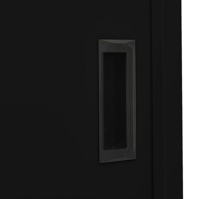 vidaXL Office Cabinet with Sliding Door Black 90x40x180 cm Steel