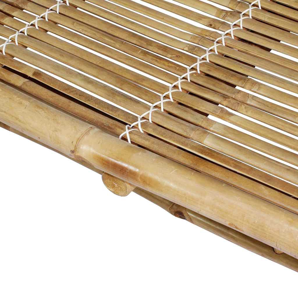 vidaXL 2-Person Sun Lounger with Cushions Bamboo