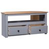 vidaXL Corner TV Cabinet Grey 93x49x49 cm Solid Pine Panama Range