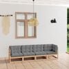 vidaXL 4-Seater Garden Sofa with Cushions Solid Pinewood