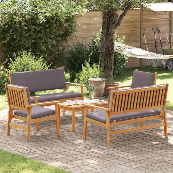 vidaXL Garden Sofa Set 5 pcs Brown Solid Acacia Wood