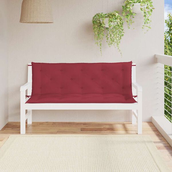 vidaXL Garden Bench Cushion Wine Red 150x(50+50)x7cm Oxford Fabric