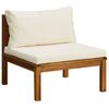 vidaXL 2 Piece Garden Sofa Set with Cream White Cushions Acacia Wood