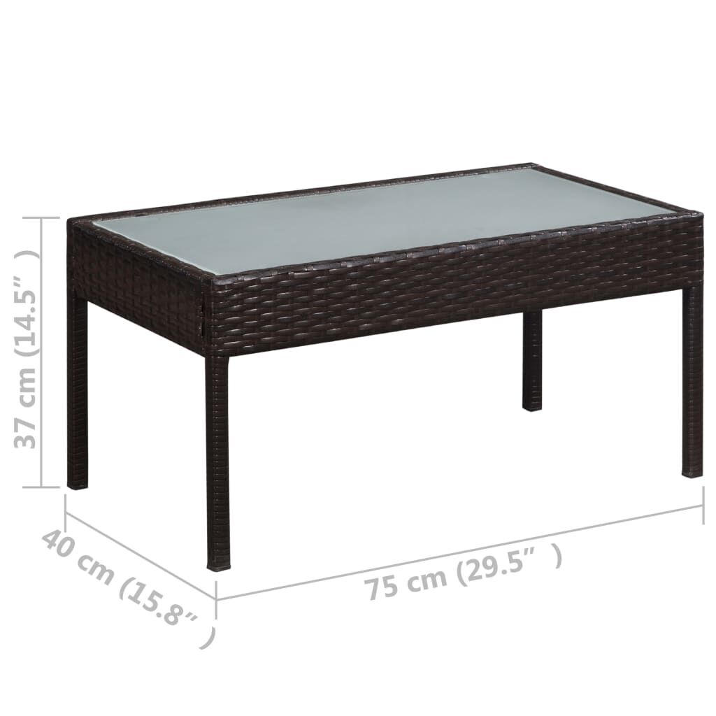 vidaXL 5 Piece Garden Lounge Set with Cushions Poly Rattan Black