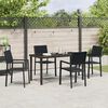 vidaXL Garden Dining Set 5 pcs Black Powder-Coated Steel