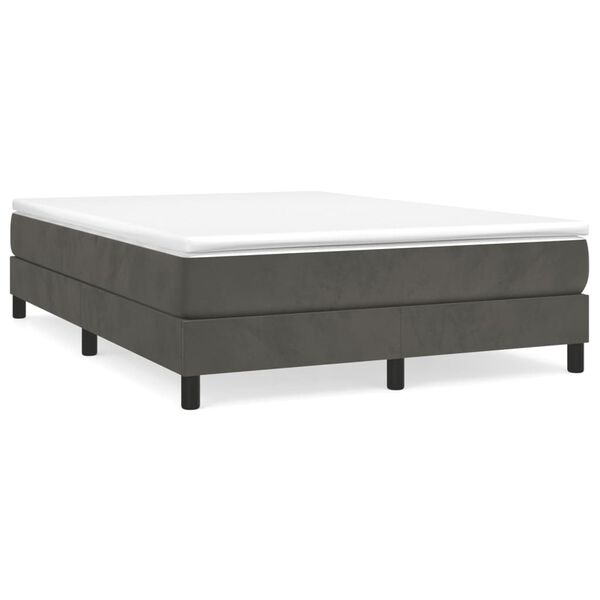 vidaXL Bed Frame without Mattress Dark Grey Queen Velvet