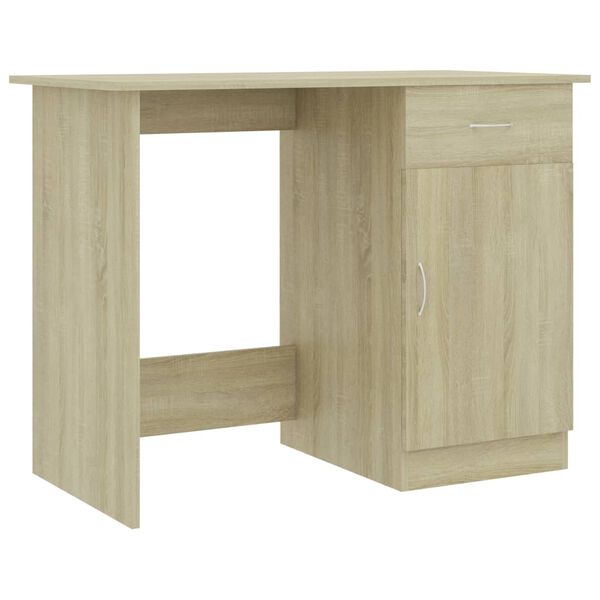 vidaXL Desk Sonoma Oak 100x50x76 cm Engineered Wood