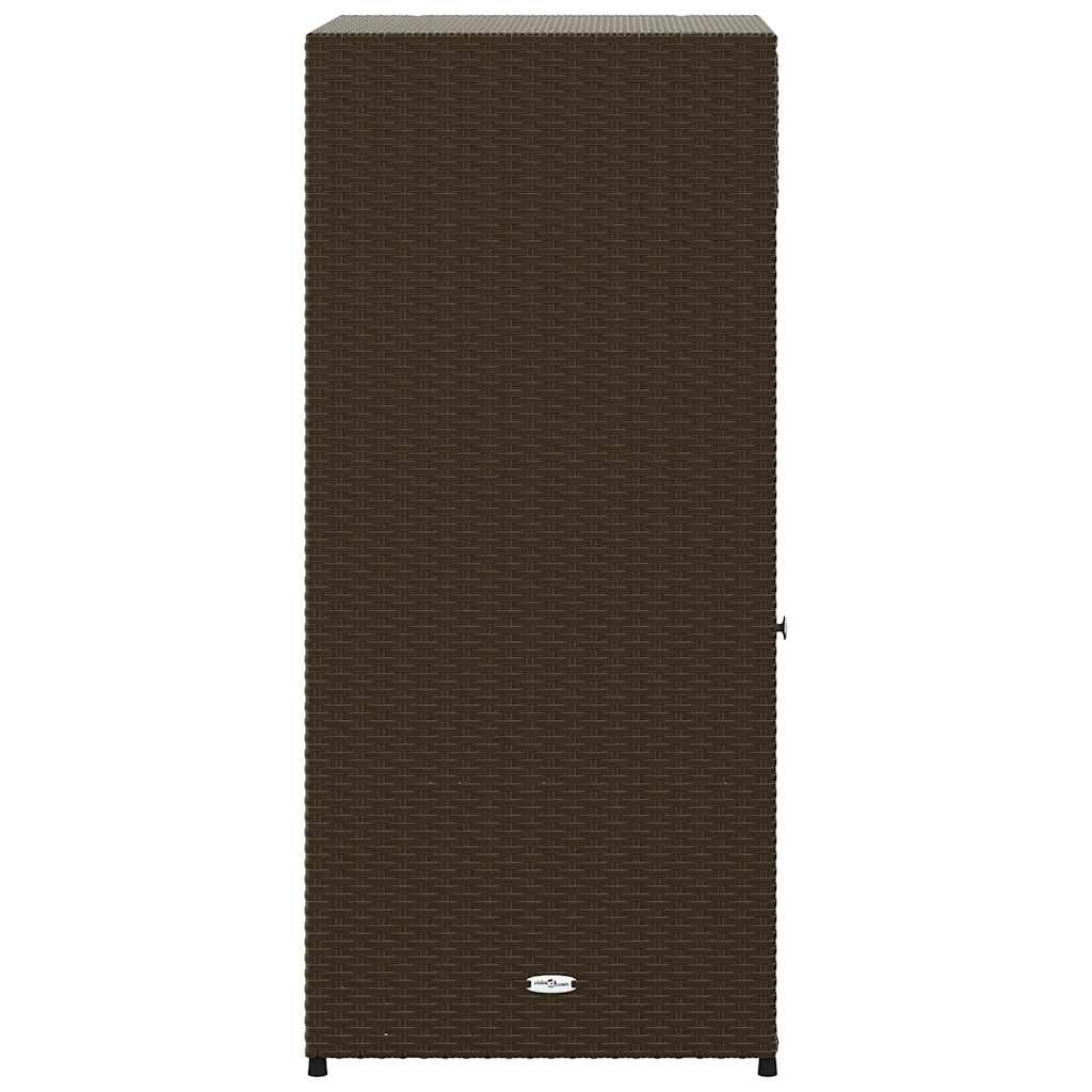 vidaXL Garden Storage Cabinet Brown 55x55x111 cm Poly Rattan