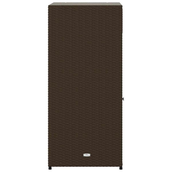 vidaXL Garden Storage Cabinet Brown 55x55x111 cm Poly Rattan