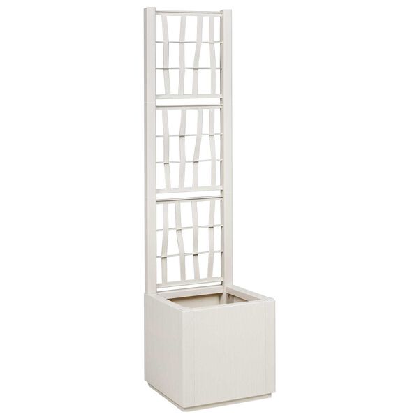 vidaXL Garden Planter with Trellis White 36x36x140 cm PP