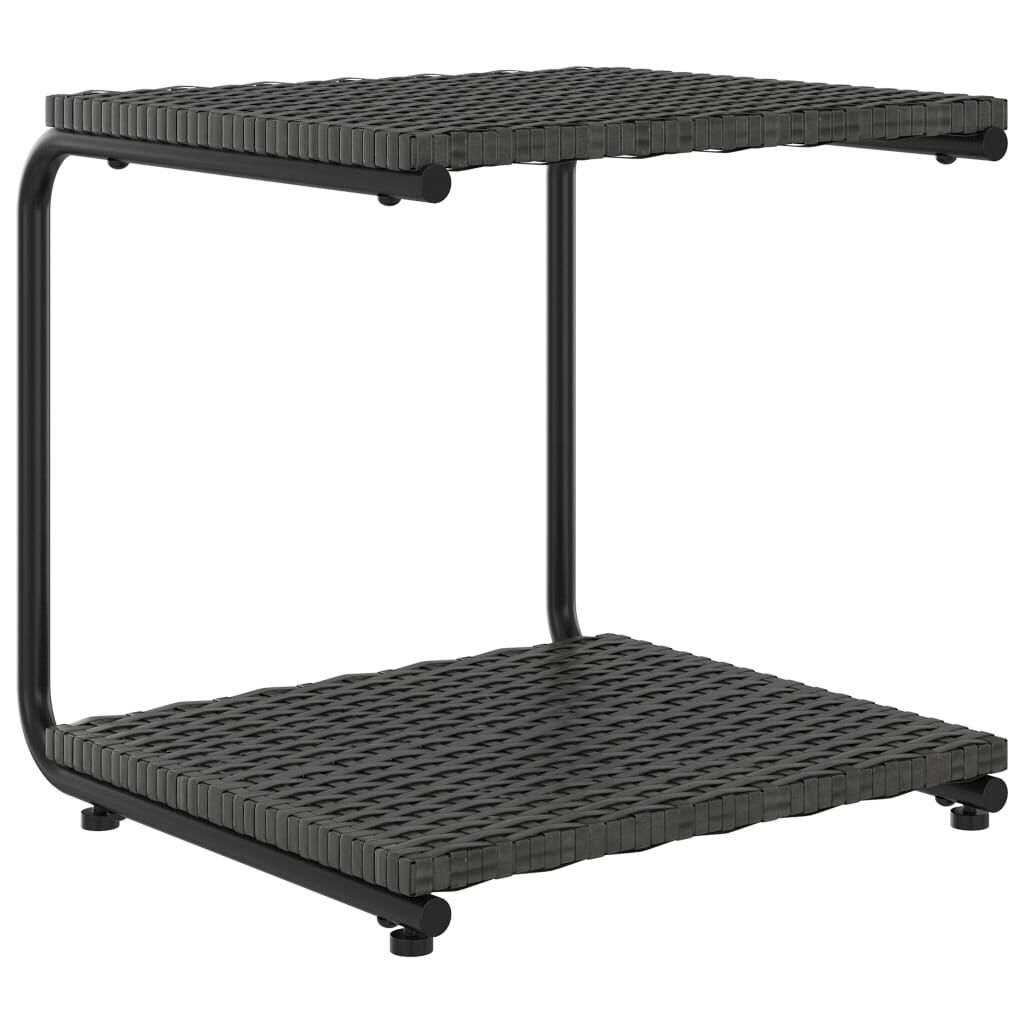 vidaXL 2-Person Garden Sun Bed with Cushions Poly Rattan Black