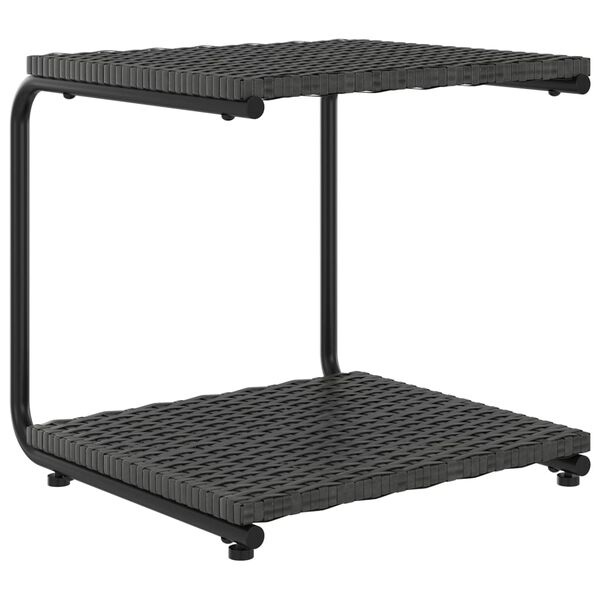 vidaXL 2-Person Garden Sun Bed with Cushions Poly Rattan Black