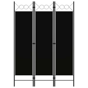vidaXL 3-Panel Room Divider Black 120x180 cm