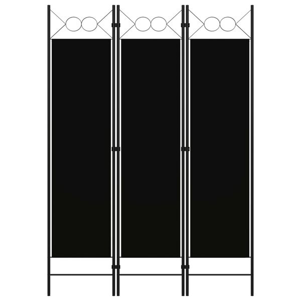 vidaXL 3-Panel Room Divider Black 120x180 cm