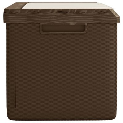 vidaXL Garden Storage Box with Seat Cushion Brown 350 L PP