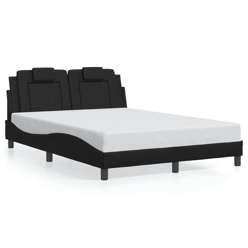 vidaXL Bed Frame without Mattress Black 137x187 cm Double Faux Leather