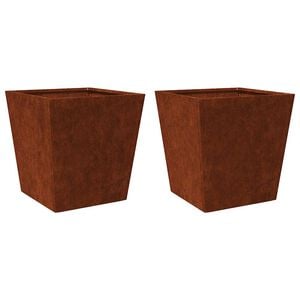 vidaXL Garden Planters 2 pcs 40x40x40 cm Weathering Steel
