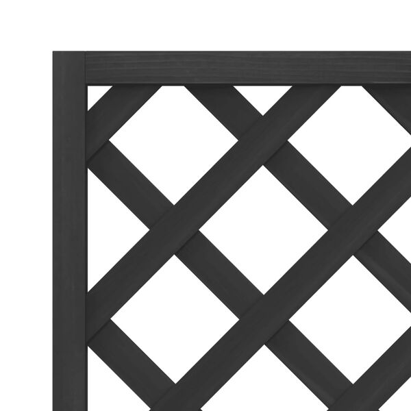vidaXL Planter with Trellis Black Solid Wood Fir
