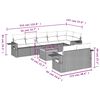 vidaXL 9 Piece Garden Sofa Set with Cushions Grey Poly Rattan