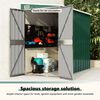 vidaXL Wall-mounted Garden Shed Green 118x194x178 cm Galvanised Steel