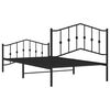 vidaXL Metal Bed Frame without Mattress with Footboard Black 100x200cm