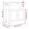 vidaXL Kitchen Trolley MONZA 84x40x90 cm Solid Wood Pine