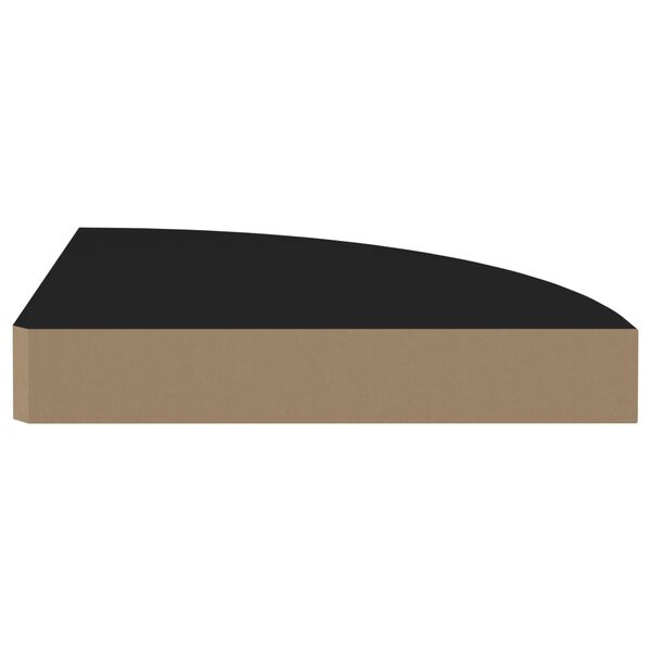 vidaXL Floating Corner Shelves 4 pcs Black 25x25x3.8 cm MDF
