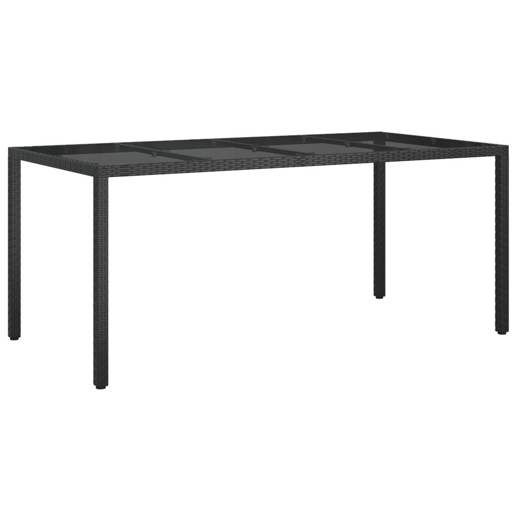 vidaXL Garden Dining Table Black 190x90x75 cm Poly Rattan