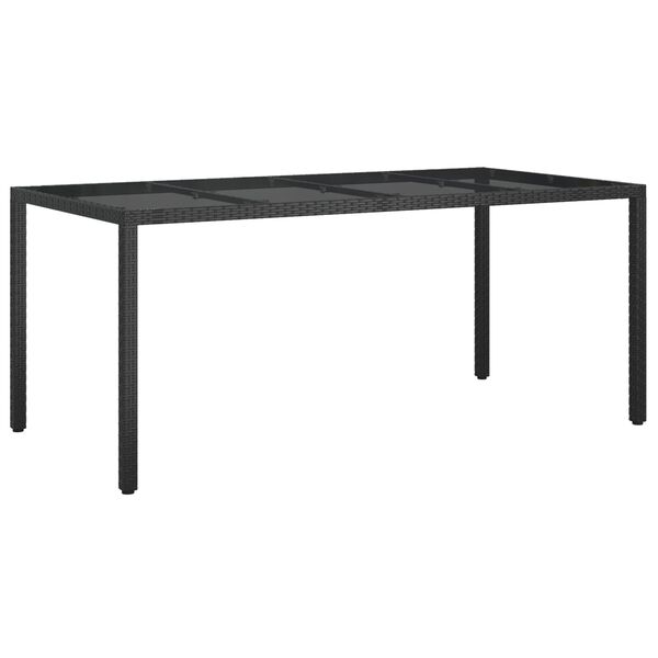 vidaXL Garden Dining Table Black 190x90x75 cm Poly Rattan