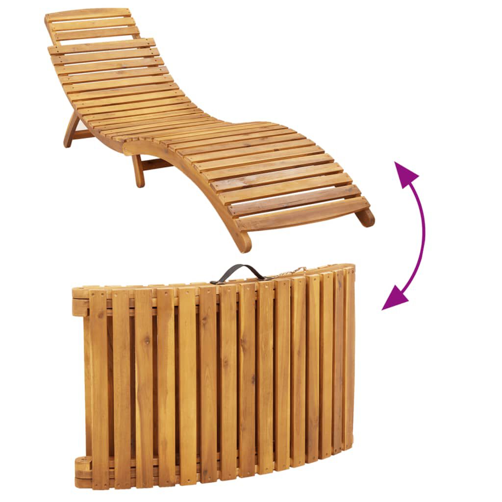 vidaXL Sun Loungers with Cushions 2 pcs Beige Solid Wood Acacia